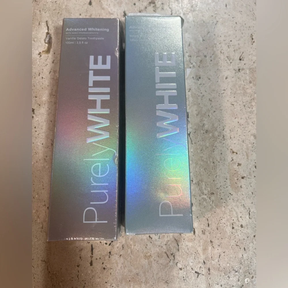 PurelyWHITE Vanilla & Mint Flavored Whitening Toothpaste Remineralize/Repair 2PK